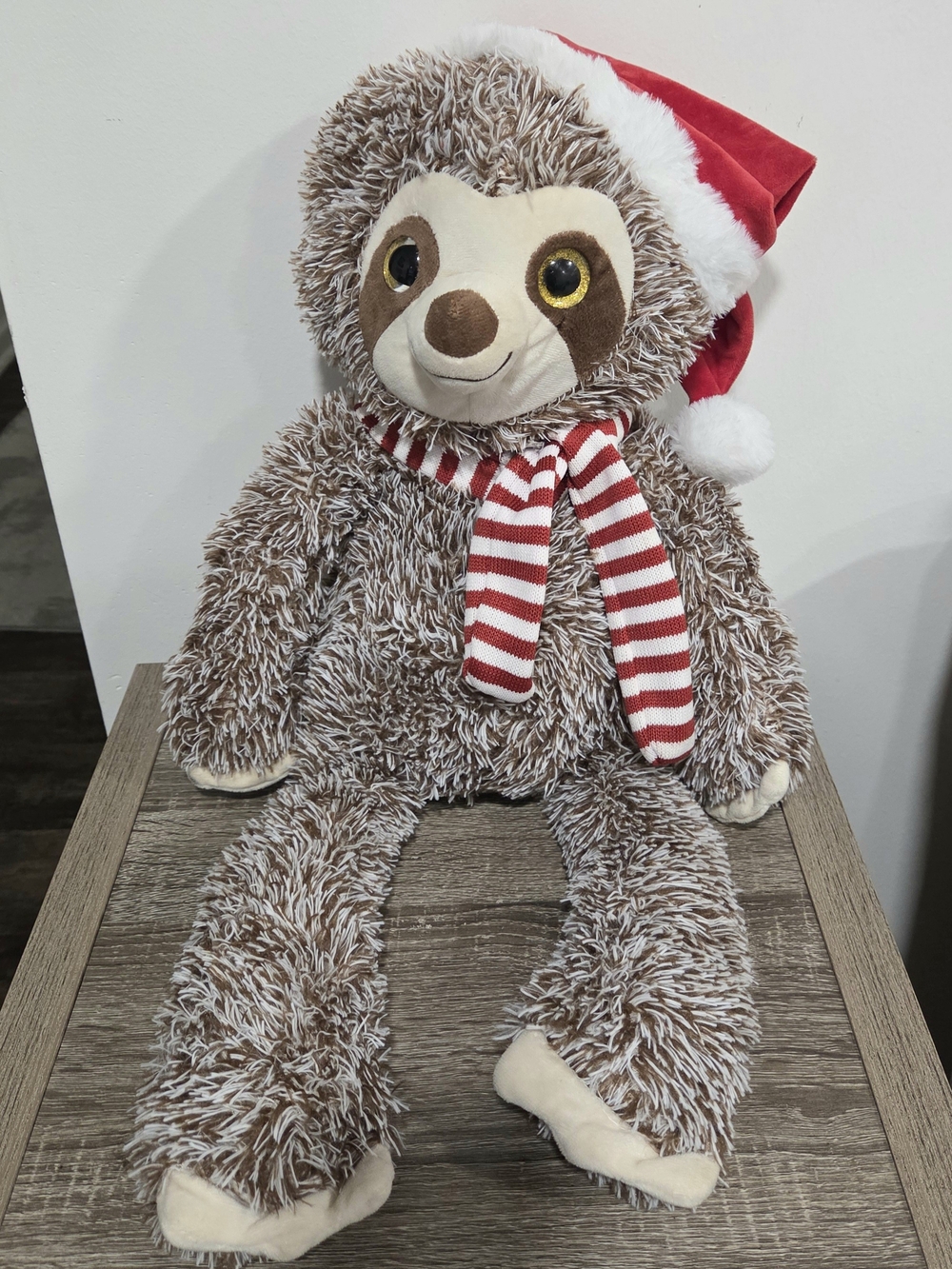 Goffa Sloth with Christmas Hat & Scarf Plush Stuffed Animal Large Toy 24"